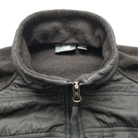 New Balance Jacket Mens Medium Black Zip Fleece Pockets Mock Neck Outdoor - Picture 6 of 11